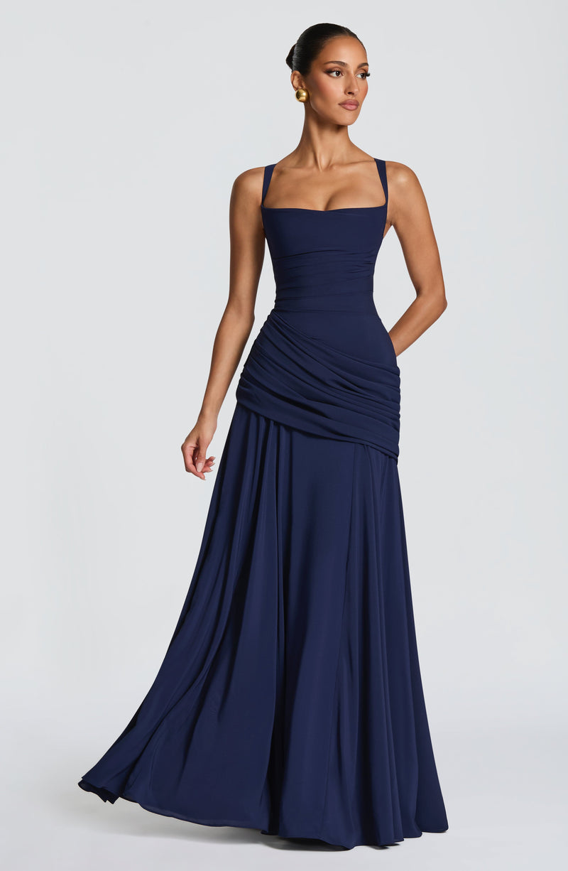 Sura Maxi Dress - Navy Dress XS Babyboo Fashion Premium Exclusive Design
