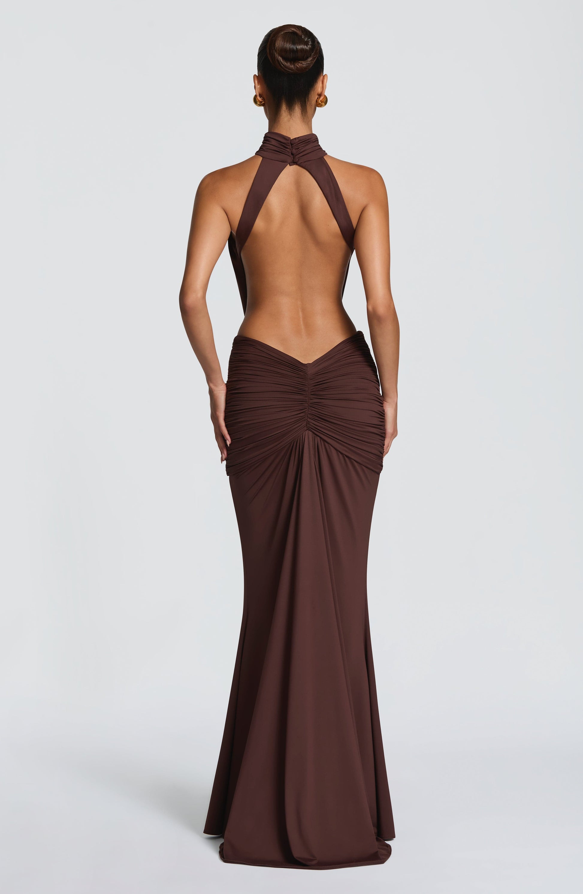 Women's Halter Cutout Ruched Bodycon Formal Evening Maxi Dress - product image 7