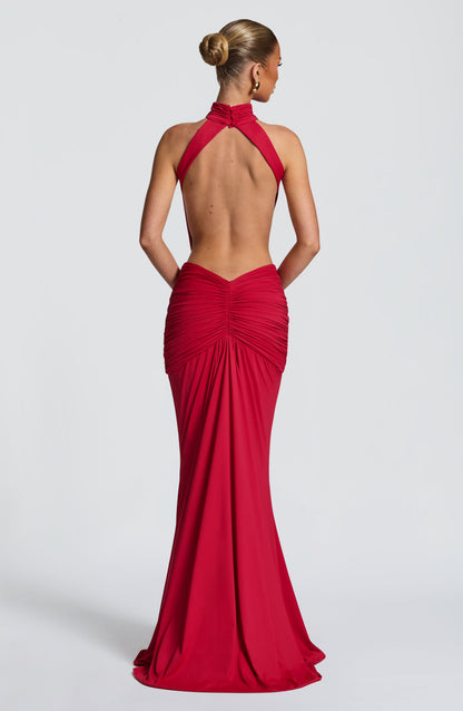 Women's Halter Cutout Ruched Bodycon Formal Evening Maxi Dress - product image 13