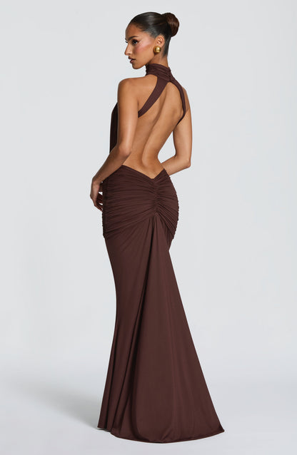 Women's Halter Cutout Ruched Bodycon Formal Evening Maxi Dress - product image 10