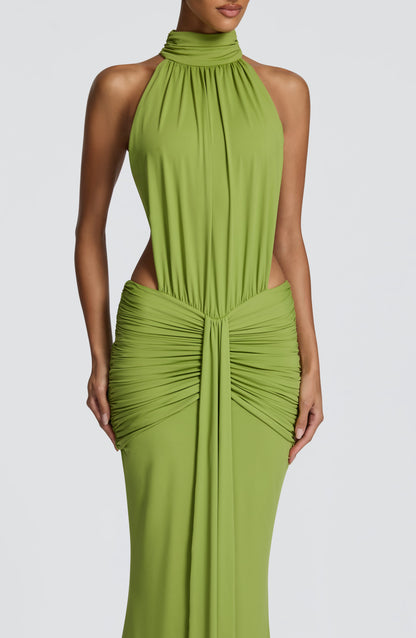 Women's Halter Cutout Ruched Bodycon Formal Evening Maxi Dress - product image 3