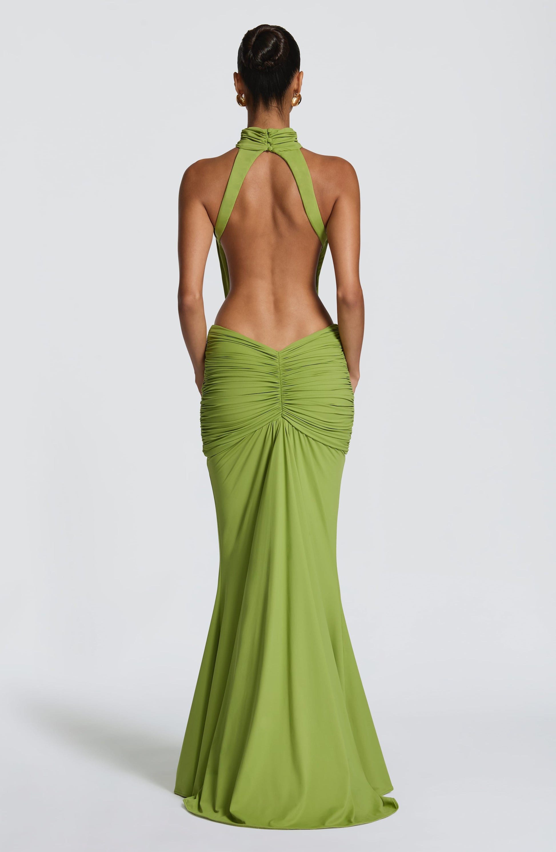 Women's Halter Cutout Ruched Bodycon Formal Evening Maxi Dress - product image 4