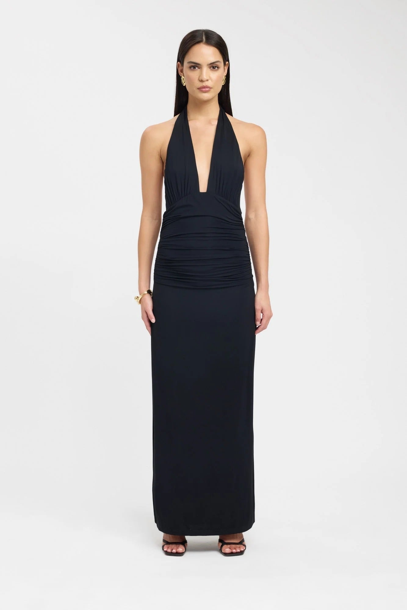 Women's Halter Neck Ruched Bodycon Open Back Summer Maxi Dress - product image 4