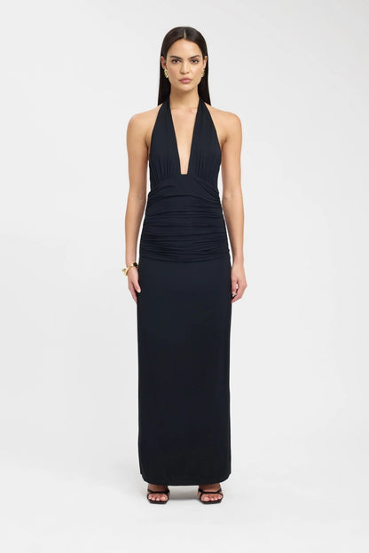 Women's Halter Neck Ruched Bodycon Open Back Summer Maxi Dress - product image 4