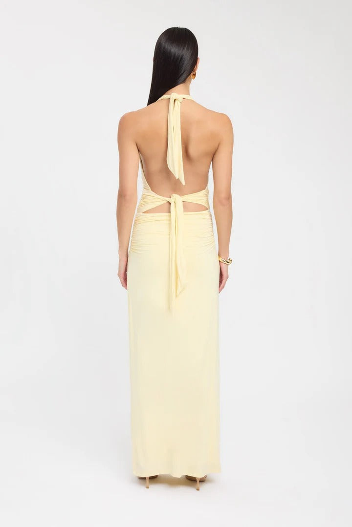 Women's Halter Neck Ruched Bodycon Open Back Summer Maxi Dress - product image 9