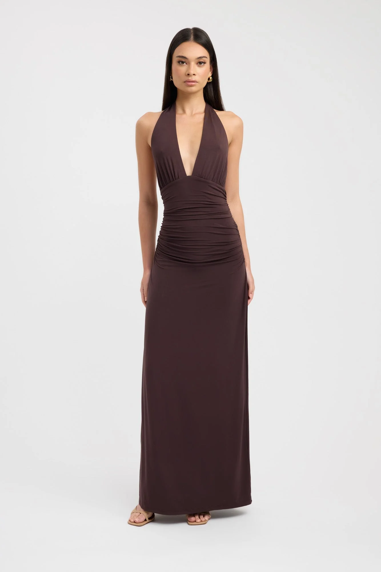 Women's Halter Neck Ruched Bodycon Open Back Summer Maxi Dress - product image 1