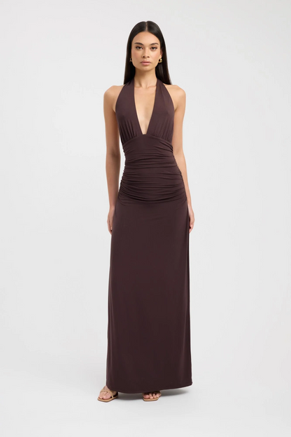 Women's Halter Neck Ruched Bodycon Open Back Summer Maxi Dress - product image 1