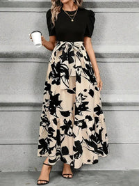 Floral Beige Black
