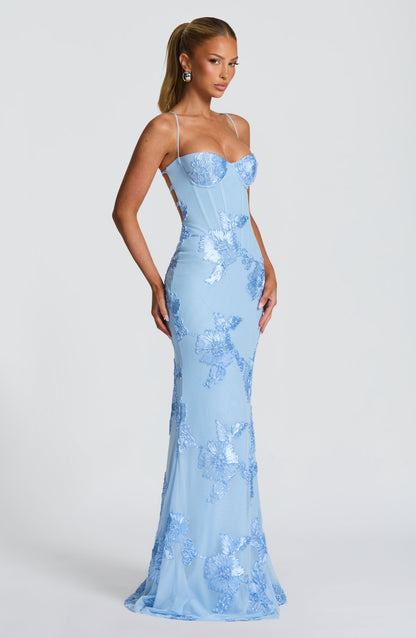 Nefertiti Maxi Dress - Glacier Blue Dress Babyboo Fashion Premium Exclusive Design