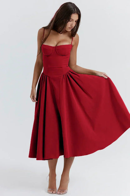 Calliope | Women's Sleeveless Structured Midi Summer Dress