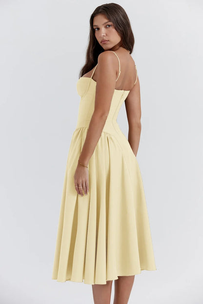 Calliope | Women's Sleeveless Structured Midi Summer Dress