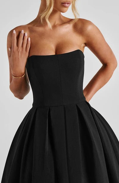 Women's Strapless Pleated Cocktail Wedding Guest Midi Dress - product image 6