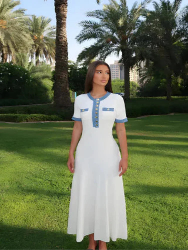 Additional product image not provided for women white maxi knit dress; unable to describe this view
